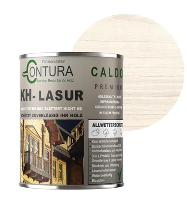 Produktbild von Contura KH Lasur 2,5Liter 3in1 Holzlasur Holzschutzlasur UV- Holzschutz Holzöl Dünnschichtlasur - R09010 Weiß
