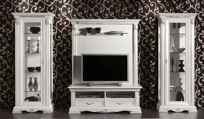 Produktbild von Klassische Wohn Wand Wohnzimmer Vitrine Sideboard RTV Regal Wände Schrank 4tlg.