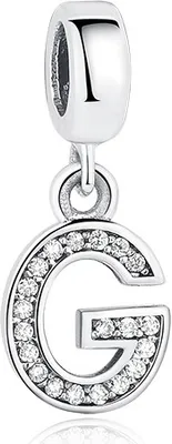 Produktbild von PANDACHARMS Anhänger Charm Buchstabe G, 925er Sterling Silber, passt zu Pandora