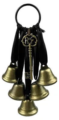 Windspiel Hexenglocken, Eisen, Türhänger, 23 cm, schwarz
