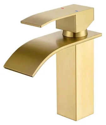 Produktbild von Goldene Wasserfallarmatur für das Badezimmer mit einstellbarer Temperatur