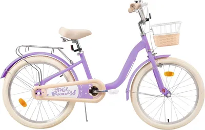 Produktbild von Kinderfahrrad – Für Kinder von 3–10 Jahren – Mit Stützrädern, Fahrradkorb & Gepäckträger – 51 cm – Lila