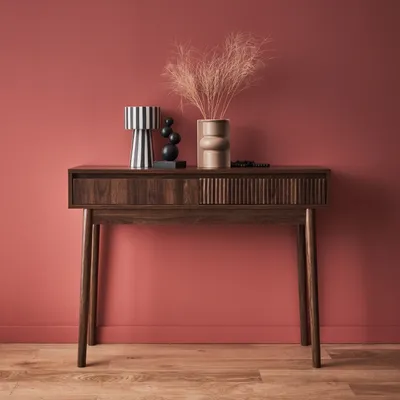 Produktbild von sweeek - Konsole mit Holzdekor, 2 Schubladen - Dunkles Holz