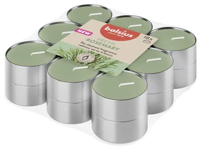 Immagine prodotto di Bolsius - Rosmarino - Lampade profumate - 18 pezzi - Durata di combustione di 4 ore - Estratti naturali - Contiene cera vegana - Senza olio di palma