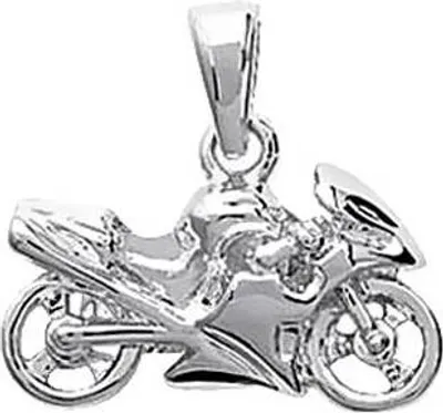Zdjęcie produktu dla Solidny wisiorek motocyklowy ze srebra próby 925 dla mężczyzn 19x11mm 5049