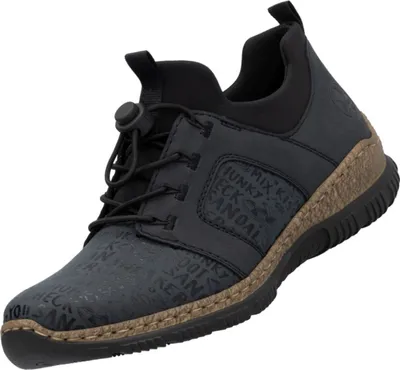 Produktbild von Rieker Damen Schnürschuh dunkelblau mit Schriftzug und Gummisenkel 36