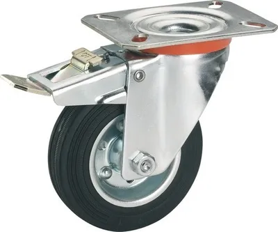 Produktbild von Tarrox Lenkrolle 200x50 mm mit Vollgummireifen bis 210 kg, Plattengröße 140x80 mm