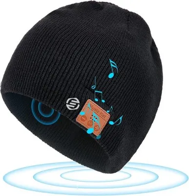 Image de Bonnet musical rechargeable Bluetooth - Pour écouter de la musique et passer des appels - Plusieurs modes - Sans fil