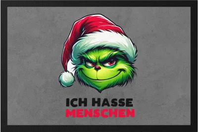 Produktbild von Ich hasse Menschen Fußmatte Anti Weihnachten Lustig Ironisch Weihnachtshasser