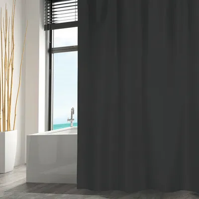 Produktbild von Duschvorhang MSV Textil 180 x 200 cm schwarz