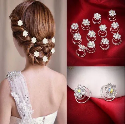 Productafbeelding van Jumada – Haarbloemkristallen – 6 stuks voor gala- en bruiloftstyling: haarspelden, haarclips, kristalhaarspelden en accessoires voor bruidskapsels