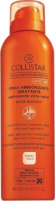Produktbild von Collistar Moisturizing Tanning Spray SPF20, Sonnenschutzspray, Körper, Gesicht & Haar, Spray, Feuchtigkeitsspendend, Beruhigend, 200 ml, Erwachsene