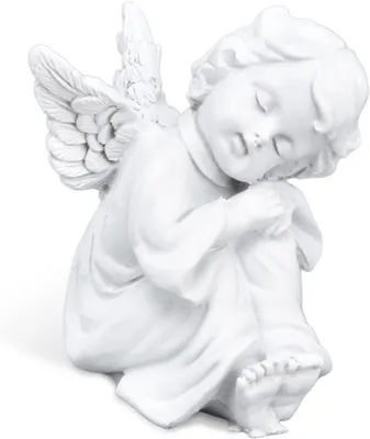 Image de Ange funéraire – Résine synthétique résistante aux intempéries – Ornementation et décoration funéraire – 5,5 x 5,5 x 6 cm
