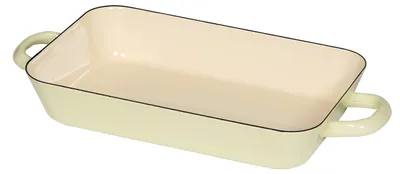 Image de Plaque de cuisson rectangulaire, de couleur pastel, jaune, dimensions 29 x 18 cm