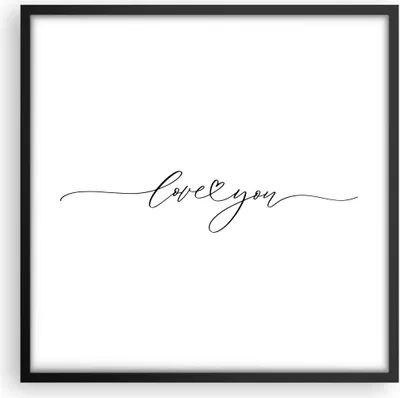 Produktbild von Gerahmtes Poster - Schwarzer Rahmen - Ich liebe dich handschriftlich - 50x50 cm - Wand Bild - Wanddeko - Wandbilder - Kunstposter - Wandposter - Bilderrahmen - Bilder - Kunstdruck - P2BAC50x50-4644