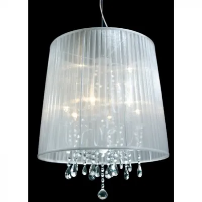 Produktbild von Hängeleuchte ORGANZA 10flg. Weiß Krone