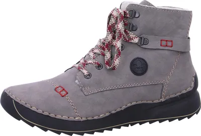 Produktbild von Rieker Damen Stiefelette Plateausohle Ziernähte warm gefüttert 51544, Größe:41 EU, Farbe:Grau