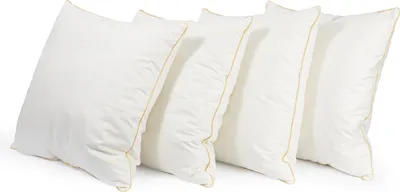 Produktbild von 4er Set Federkissen 50x50 cm | Kissenfülung 700g 100% Federn | Kissen mit  Zertifikat | Bezug 100% Baumwolle