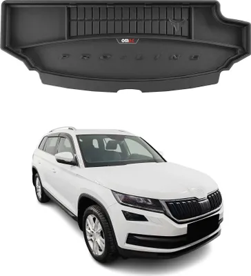 Immagine prodotto di Vaschetta portabagagli in gomma OMAC per Skoda Kodiaq 2016-2025 con vano portaoggetti laterale