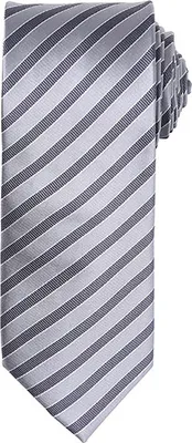 Produktbild von Premier Workwear PR782 | Double Stripe Tie / Breite 3' / 7,5 cm / Länge 57' / 144 cm - Farbe: Silver/Dark Grey - Größe: One Size