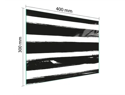 Produktbild von Schneidebrett Herdabdeckplatte Multiglasschneidplatte 40x30cm Schwarz Weiß