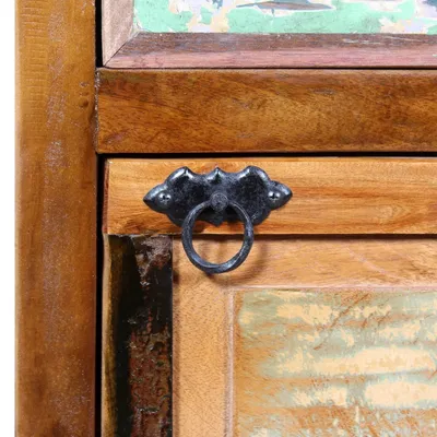 Image de vidaXL Armoire à chaussures avec tiroir et 4 étagères Vieux bois massif