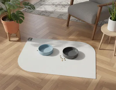 Zdjęcie produktu dla SANOZOO® - Mata do misek - Mata do karmienia w kolorze jasnoszarym 40 x 60 cm