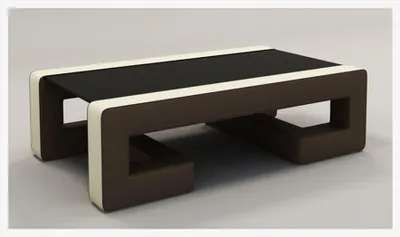 Produktbild von Sofatisch Design Tisch Wonzimmer Glas Leder Couch Beistell Sofa Kaffee Tische