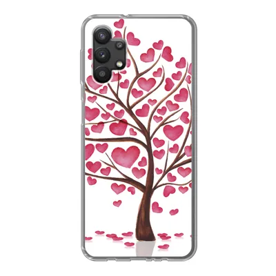 Produktbild von MuchoWow® Handyhülle Schutzhülle Hülle für Samsung Galaxy A32 5G Eine Illustration eines Baumes mit Herzen Silikon Softcase Handy Hülle - Softcase