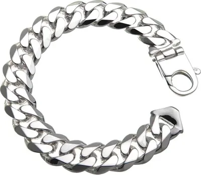 Produktbild von SILBERKETTEN STORE Panzerkette Armband 14mm - 925 Silber, Länge wählbar von 18-25cm - 18cm
