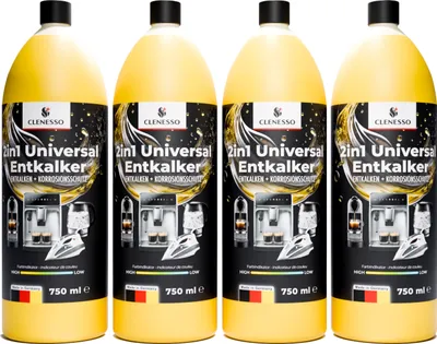 Produktbild von CLENESSO 2in1 Flüssig Entkalker (4 x 750ml) – Kaffeemaschinen Entkalker kompatibel mit Delonghi, Philips, Melitta, Saeco uvm.