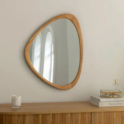 Produktbild von riess-ambiente Wandspiegel ORGANIC 65cm natur Massivholz Eichenholz-Optik asymmetrisch