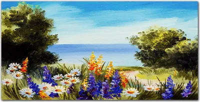 Produktbild von Coloray Bild aus Acryl 100 cm x 50 cm - Acrylblock mit Bild Gehärtetes Acryl Wohnzimmer Küche Dekoration Wanddekoration - Baum Blumen Himmel