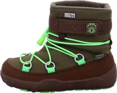 A single children's winter boot shown from the side against a white background.