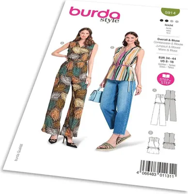 Obrázek produktu pro Střih Burda 5914 - Zavinovací overal, top