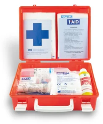 Obrázok produktu pre Lekárnička v kufríku s 16 zdravotníckymi pomôckami a držiakom na stenu C 206