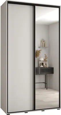 Produktbild von MEBLE KRYSPOL Davos 3 Schrank, zwei Türen - 235,2x130x60 cm - Weiß Weiß Schwarz