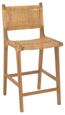 Produktbild von Barstuhl aus Rattan und Teakholz