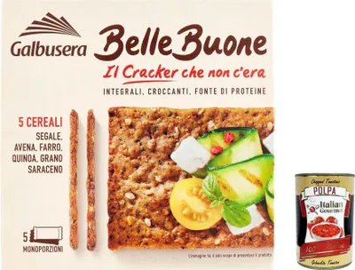 Produktbild von Galbusera 8002190006734, Knäckebrot, 200 g, Rechteck, 5 Stück(e), 449 kcal, 1882 kJ