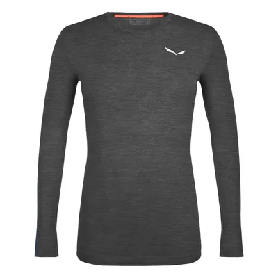 Zdjęcie produktu dla Zebru Fresh Merino Responsive – koszulka męska z długim rękawem, wykonana z wełny merino, Salewa, kolor: 0910 black out melange, rozmiar: 52/XL