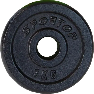 Image de Disques d'haltères en fonte noir 1 kg ENERO FIT 26,5 mm