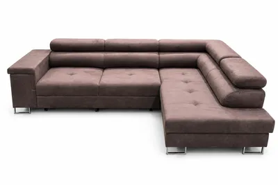 Obrázek produktu pro Rohová sedačka L-tvaru ALVARO, hnědá, rozměry 275 x 90 x 202 cm, s možností rozložení na lůžko a s úložným prostorem na pravé straně