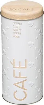 Immagine prodotto di Scatola di metallo per capsule di caffè Nature White White One Size