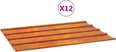 Image de vidaXL Plaques de toit 12 pcs. Rouillé 60x44 cm acier corten