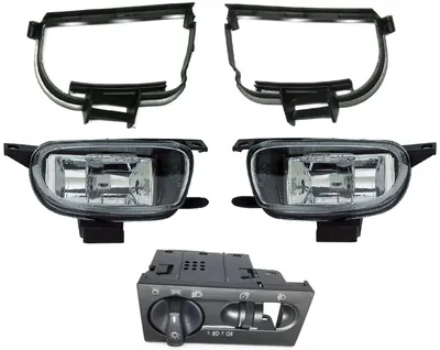 Für VW T4 96-03 Nebelscheinwerfer Komplett + Montage Rahmen Halter Lichtschalter in der Farbe von GOLDCAR