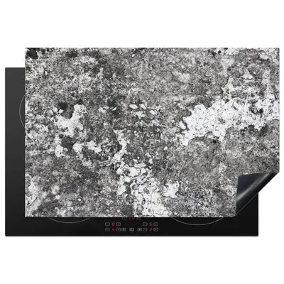 Obrázok produktu pre MuchoWow® Kryt na varnú dosku - Ochrana pred indukciou - 76x51,5 cm - Vinylová krycia rohož - Zväčšuje veľkosť pracovnej dosky - Kryt na sklokeramickú varnú dosku - Kuchynská dekorácia - Jeden kus - Betón - Biela - Sivá - Cement - Ochranné rohože