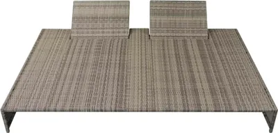 Produktbild von vidaXL Doppel-Sonnenliege mit Auflage Poly Rattan Grau