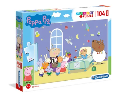 Image de Clementoni puzzle 104 maxi SuperKolor Peppa 23735