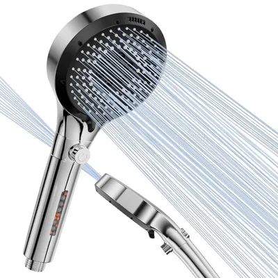 Produktbild von Regendusekopf Handbrause - 6 Strahlarten - Kalkschutz mit Filterfunktion - Ohne Schlauch