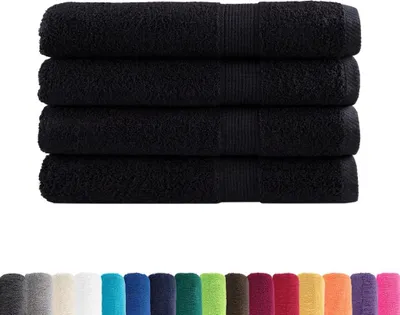 Immagine prodotto di vidaXL Asciugamani Premium SOLUND 4 pezzi nero 100x200 cm 600 g/m²